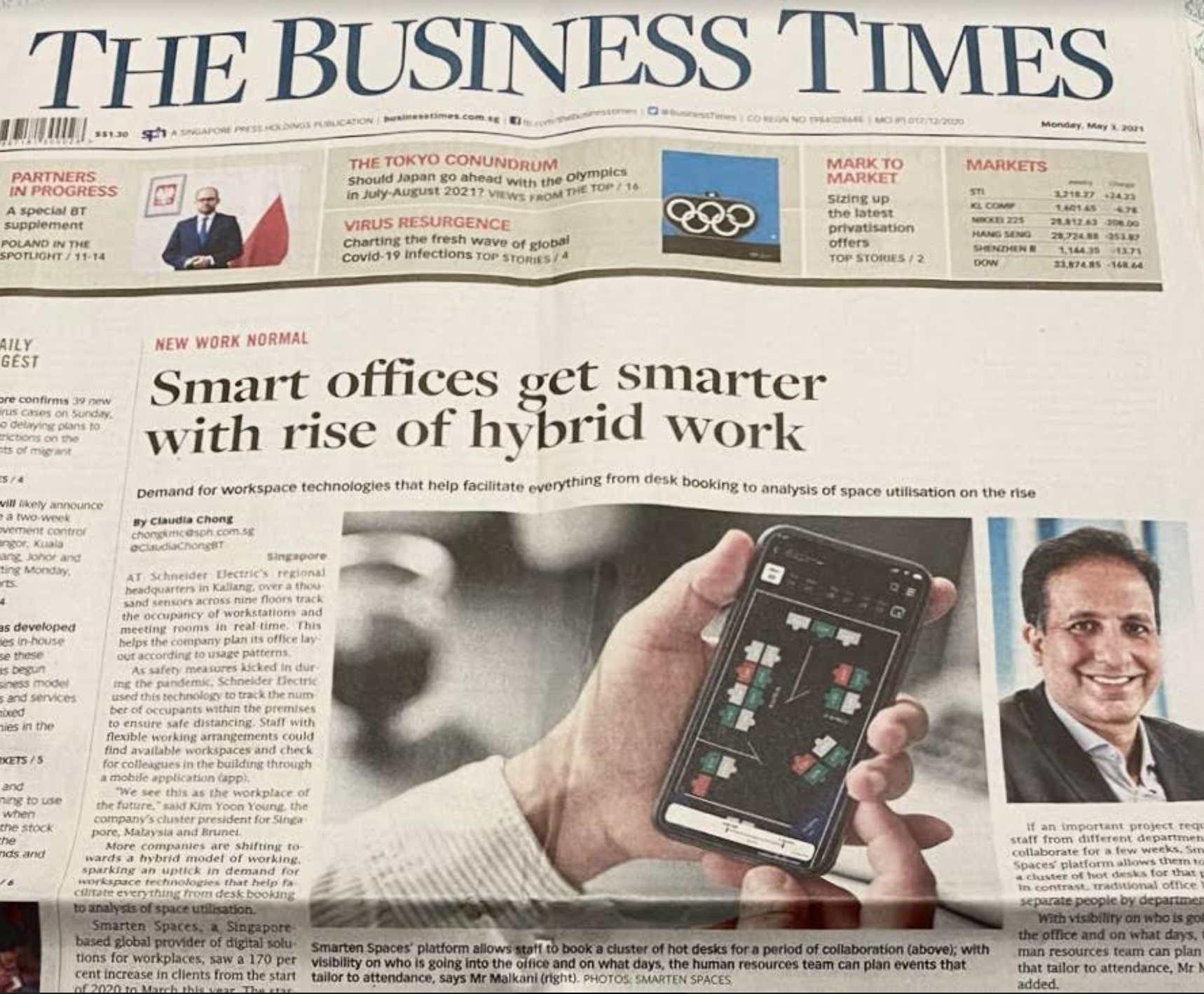 Smarten Spaces featured in The Business Times